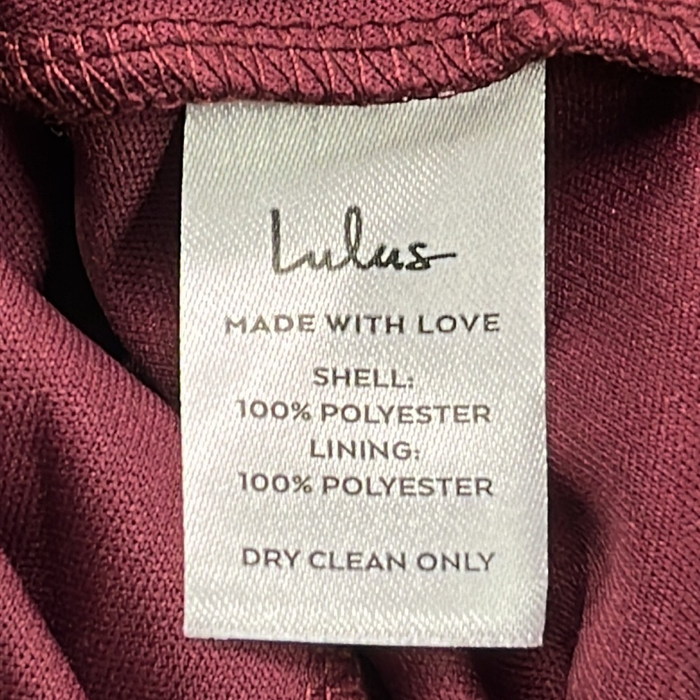 LULUS NWT Heavenly Hues Burgundy Evening/Bridesmaid V-Neck Goddess Maxi Dress M - Picture 13 of 16